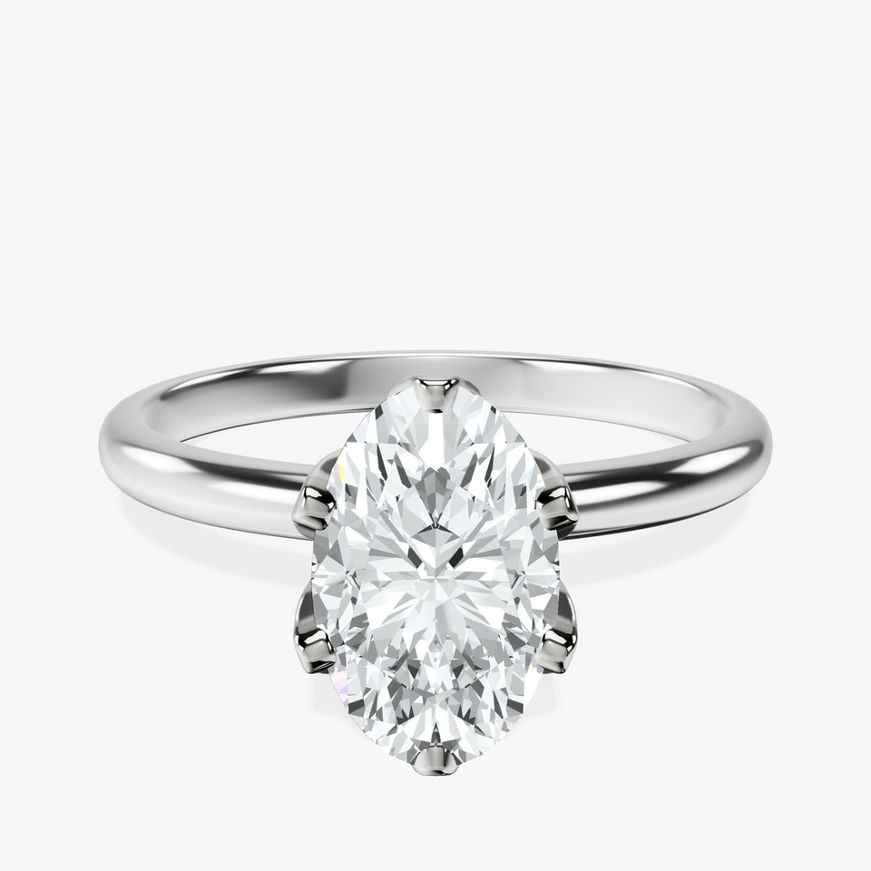 10kt White Gold Blooming Petal Secret Halo Lab Diamond Ring front image