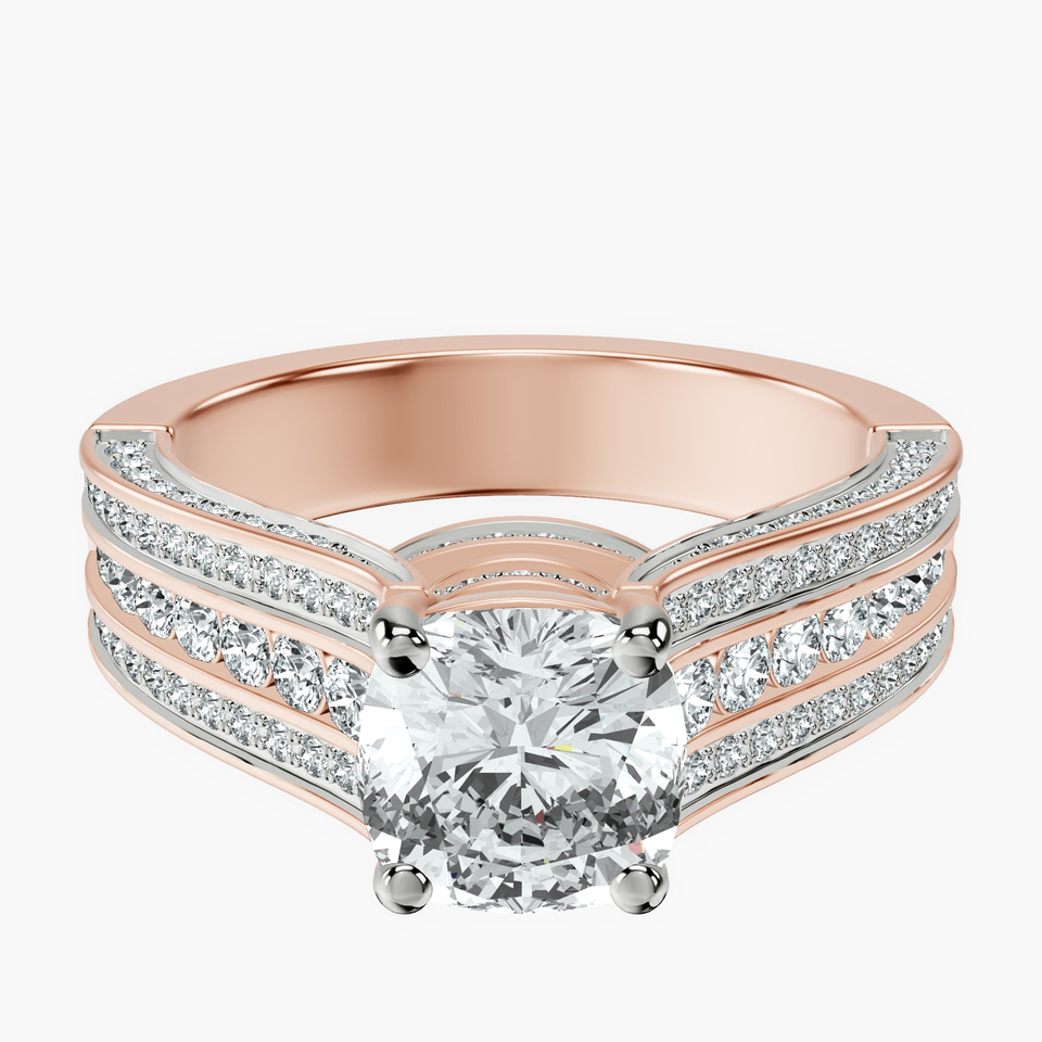 18ct Rose Gold Idris Secret Halo Lab Diamond Ring front image