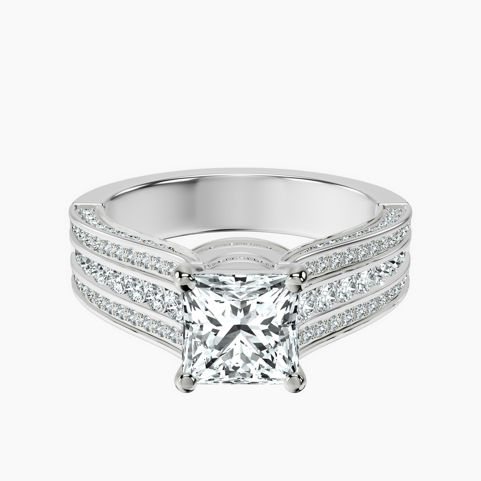 10kt White Gold Idris Secret Halo Lab Diamond Ring front image