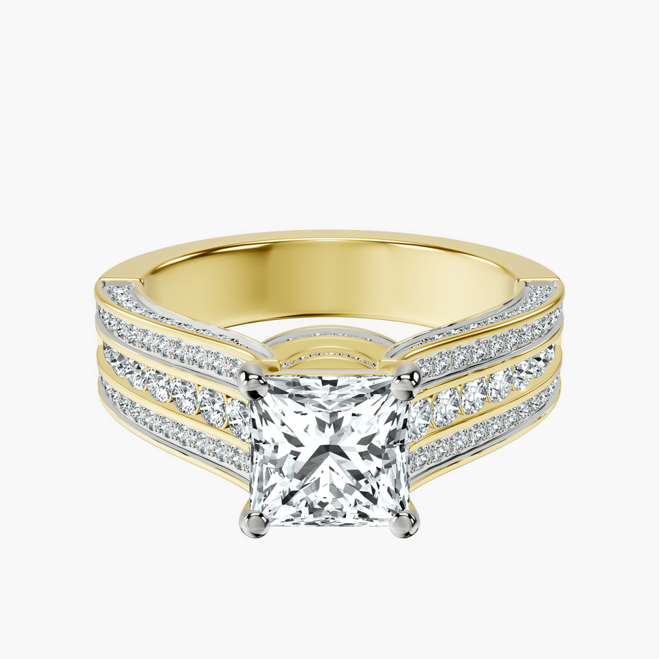 14kt Yellow Gold Idris Secret Halo Lab Diamond Ring front image