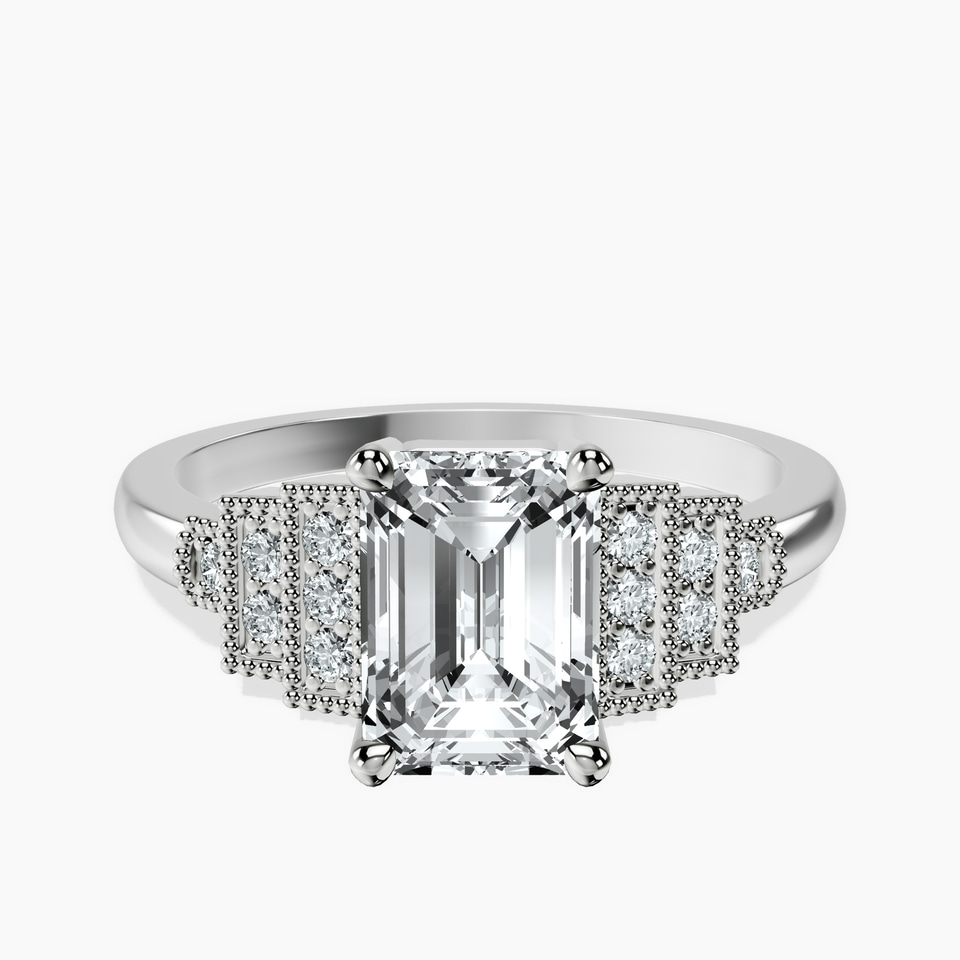 Platinum Joy Tapering Side Stone Lab Diamond Ring front image