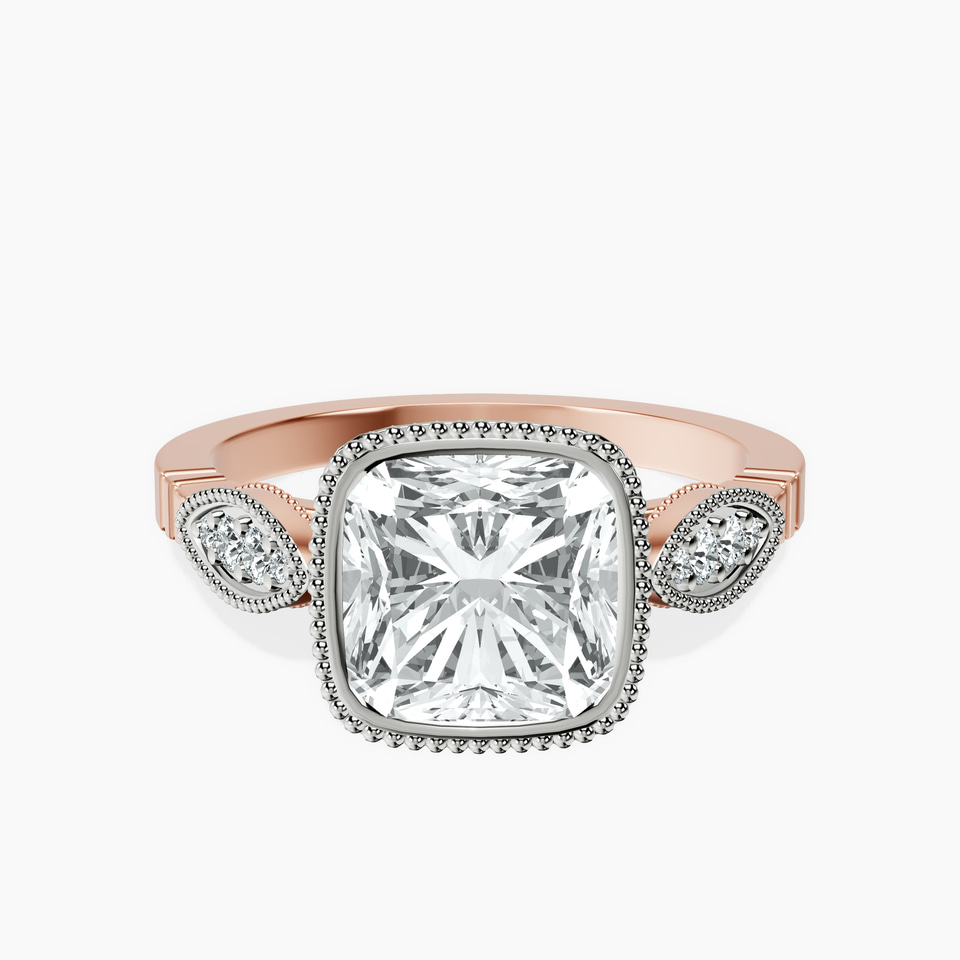 9ct Rose Gold Everly Vintage Bezel Lab Diamond Ring front image