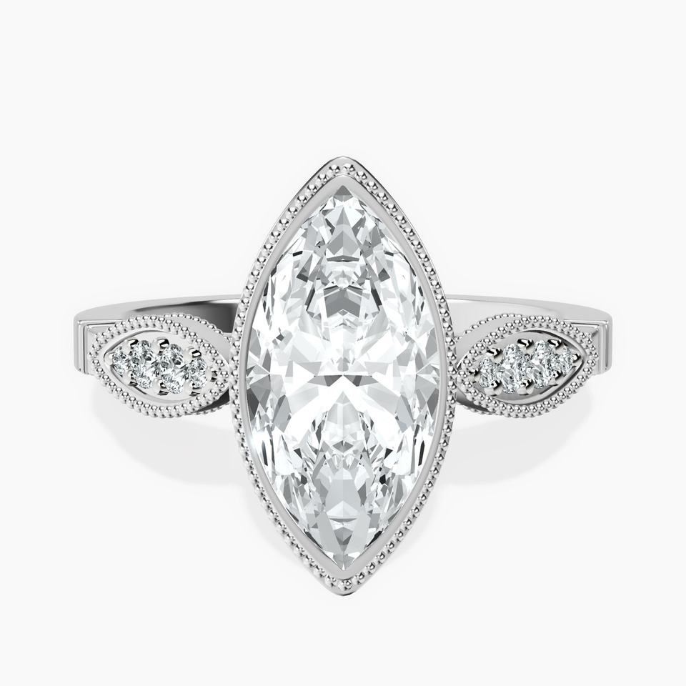 Platinum Everly Vintage Bezel Lab Diamond Ring front image