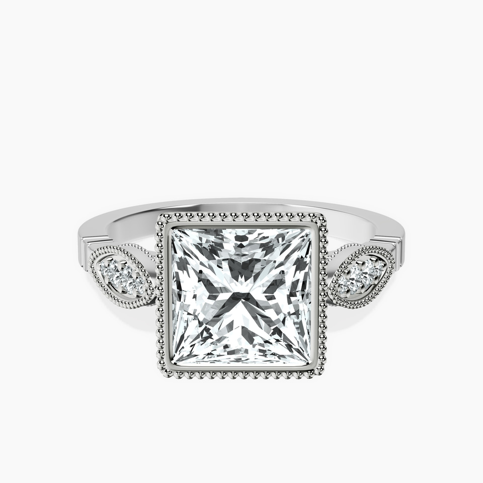 Platinum Everly Vintage Bezel Lab Diamond Ring front image