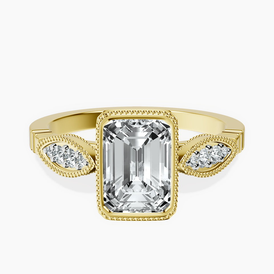 9ct Yellow Gold Everly Vintage Bezel Lab Diamond Ring front image
