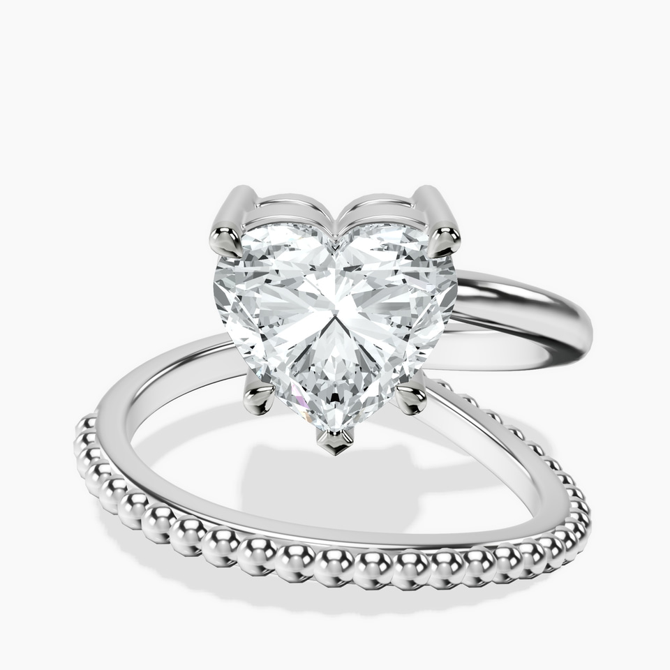 Platinum Crest Wrap Four Prong Solitaire Lab Diamond Ring front image