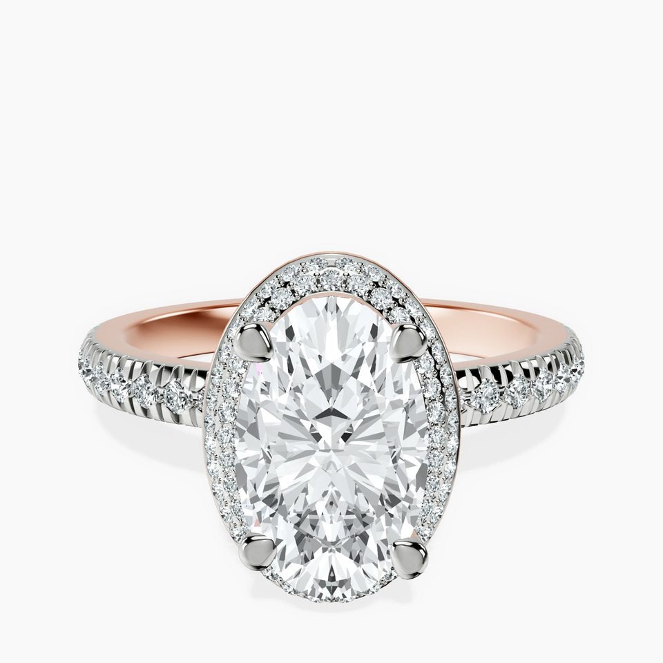 9ct Rose Gold Amarya Secret Double Halo Lab Diamond Ring front image