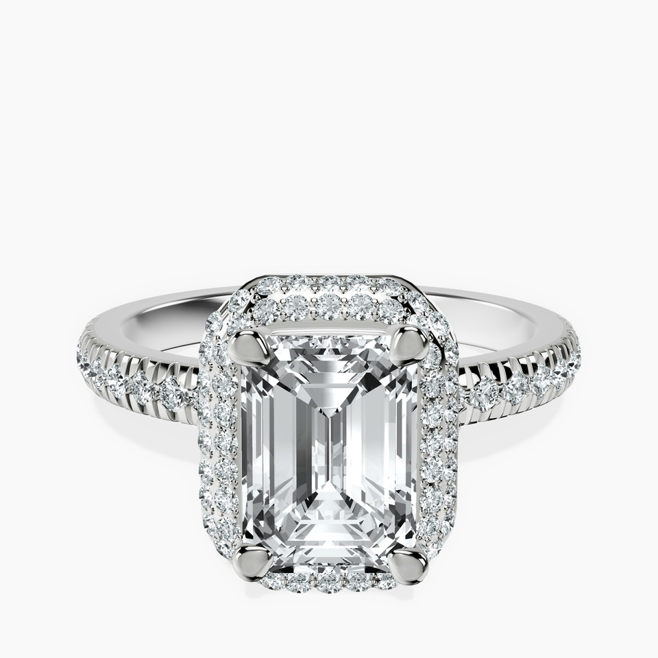 10kt White Gold Amarya Secret Double Halo Lab Diamond Ring front image