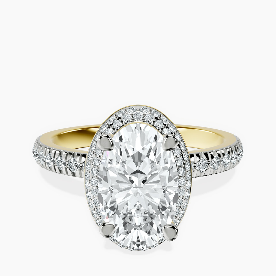 10kt Yellow Gold Amarya Secret Double Halo Lab Diamond Ring front image