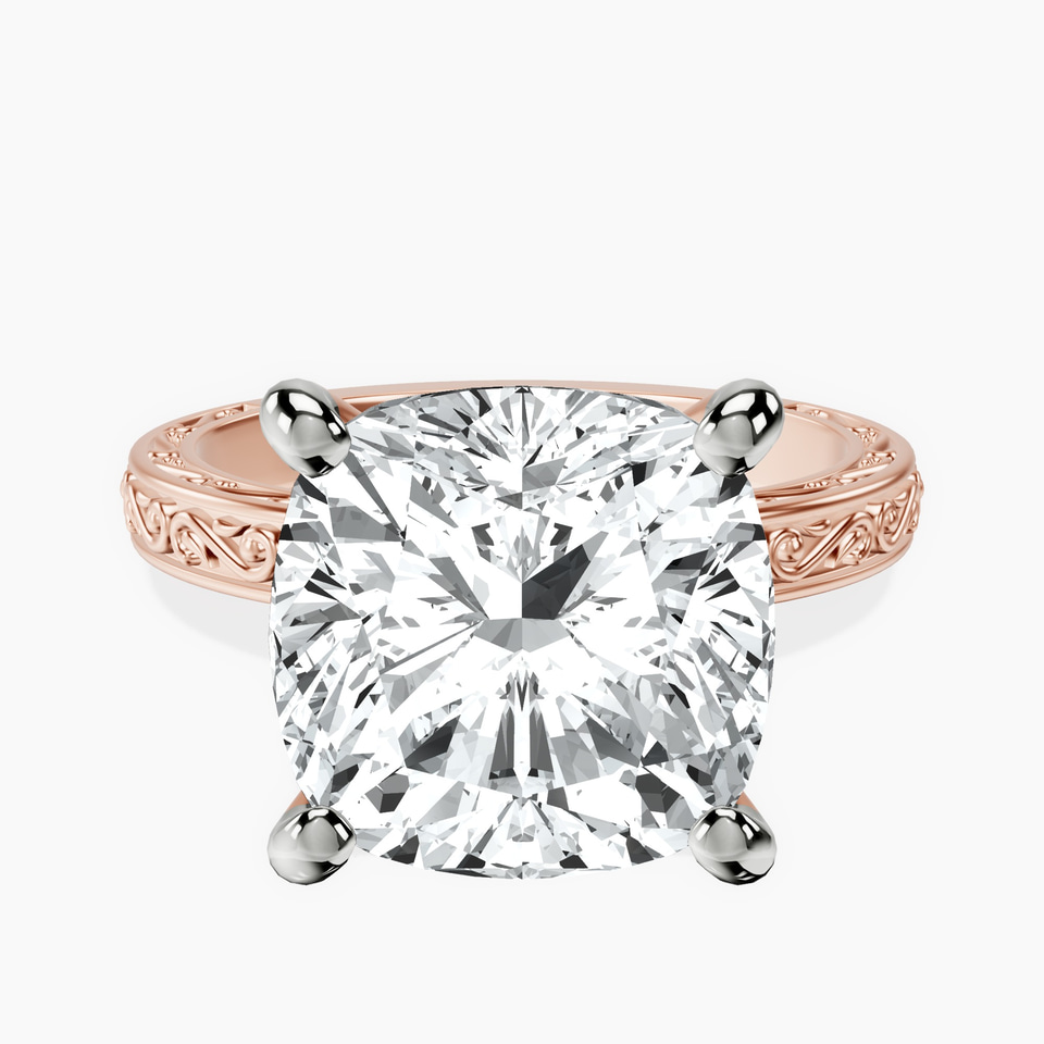 10kt Rose Gold Antique Allure Vintage Lab Diamond Ring front image