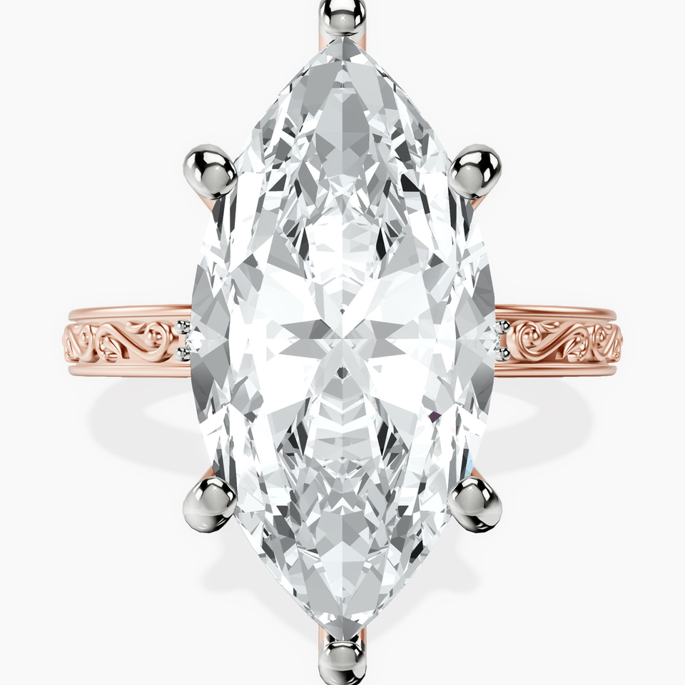 10kt Rose Gold Antique Allure Vintage Lab Diamond Ring front image