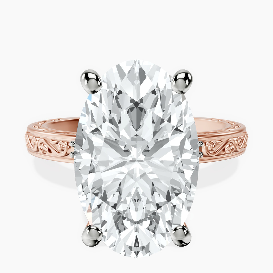 10kt Rose Gold Antique Allure Vintage Lab Diamond Ring front image