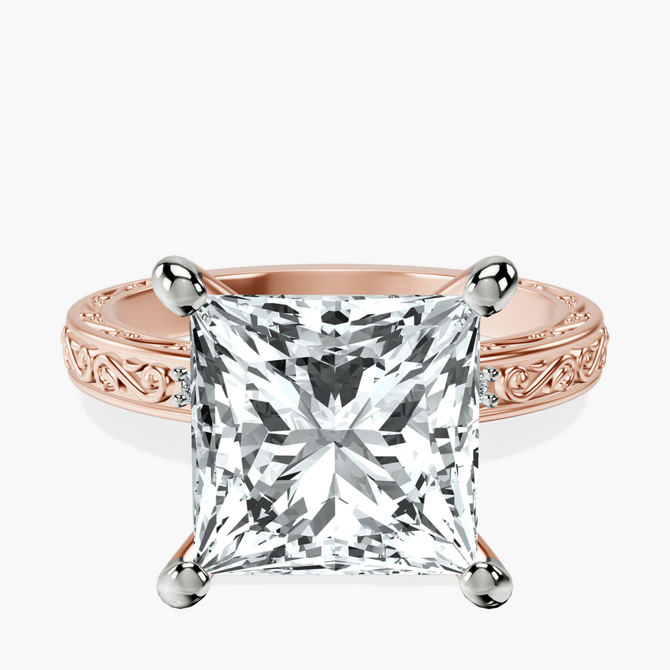 10kt Rose Gold Antique Allure Vintage Lab Diamond Ring front image