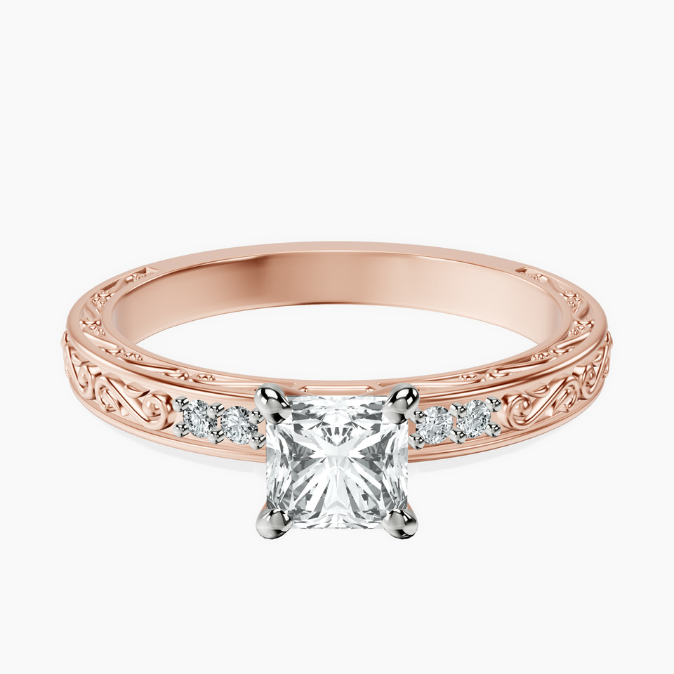 18kt Rose Gold Antique Allure Vintage Lab Diamond Ring front image