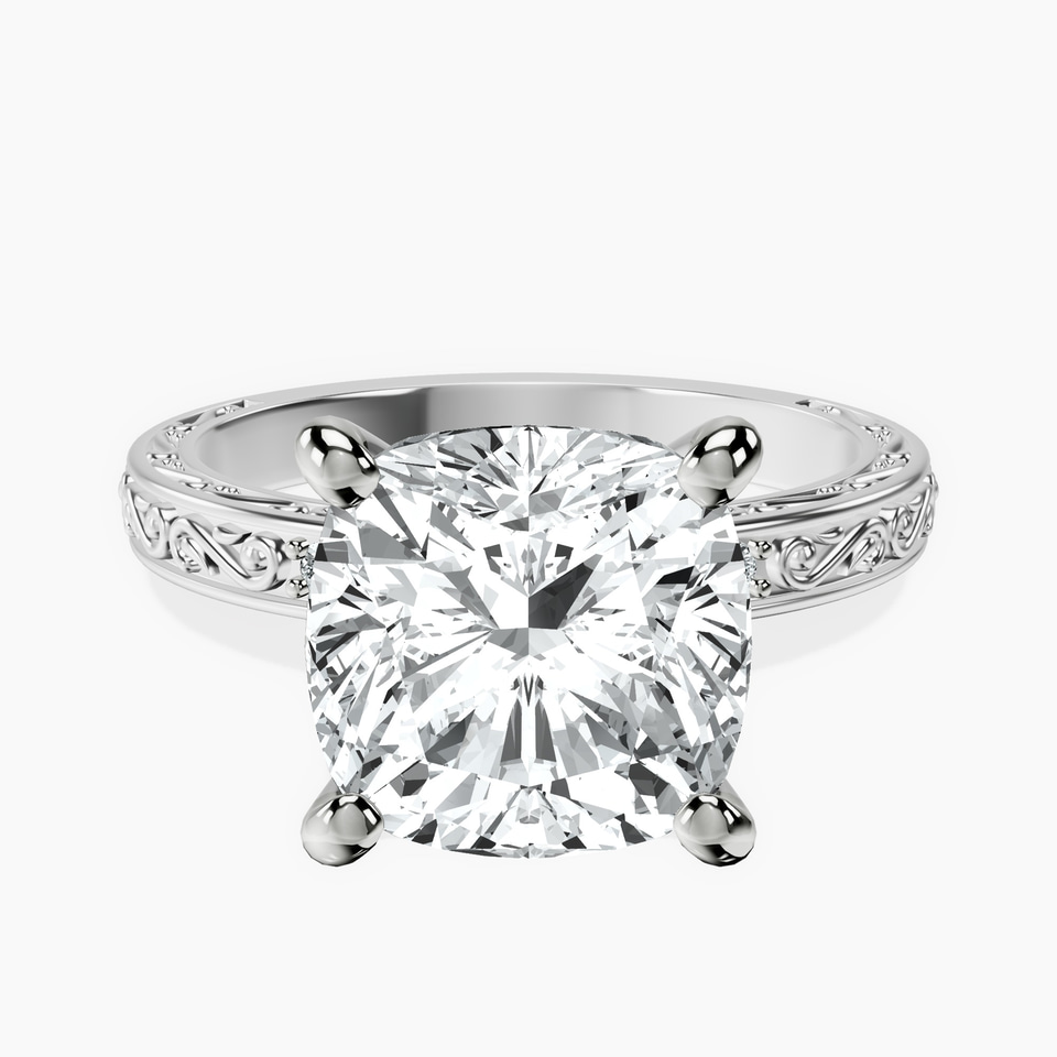 10kt White Gold Antique Allure Vintage Lab Diamond Ring front image