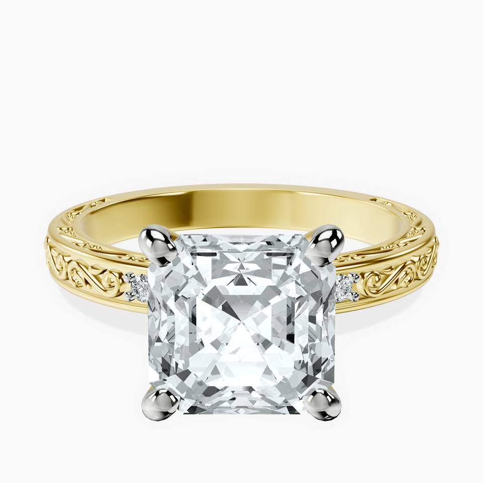 10kt Yellow Gold Antique Allure Vintage Lab Diamond Ring front image