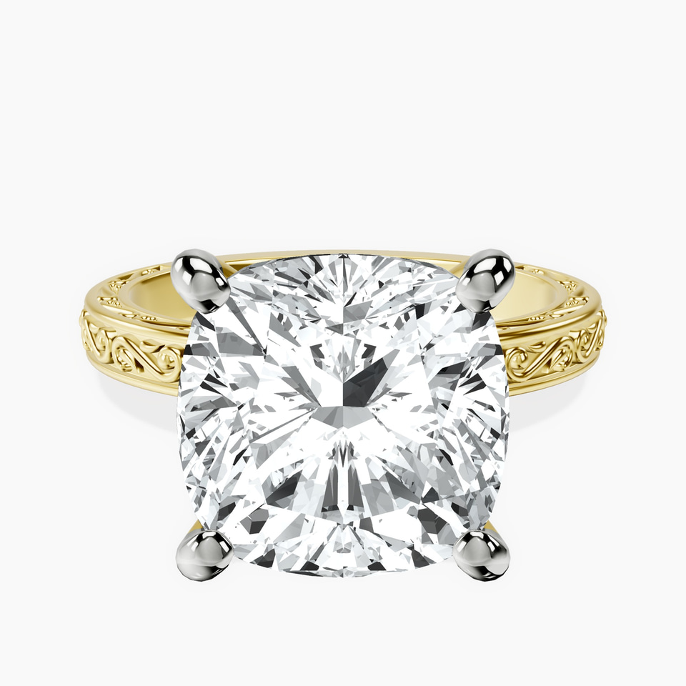 10kt Yellow Gold Antique Allure Vintage Lab Diamond Ring front image