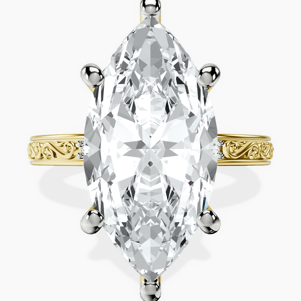 18kt Yellow Gold Antique Allure Vintage Lab Diamond Ring front image