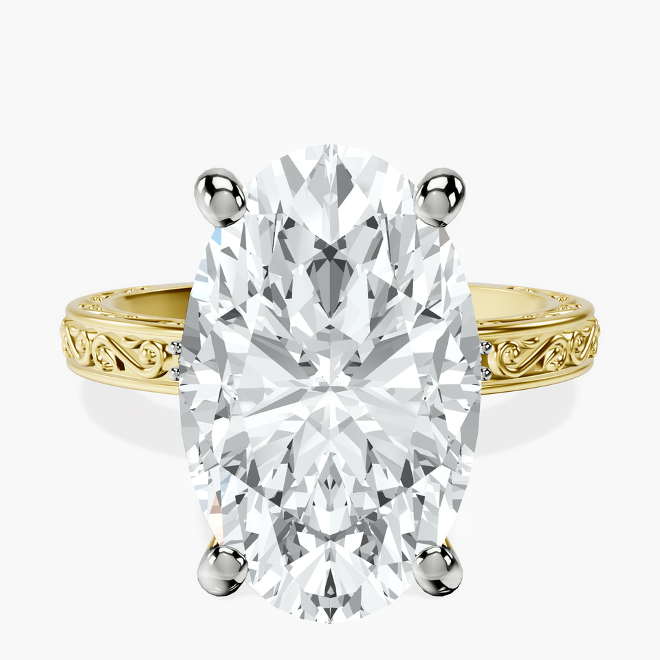 10kt Yellow Gold Antique Allure Vintage Lab Diamond Ring front image