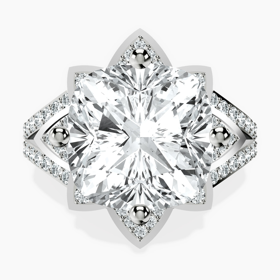 10kt White Gold Indigo Vintage Lab Diamond Ring front image