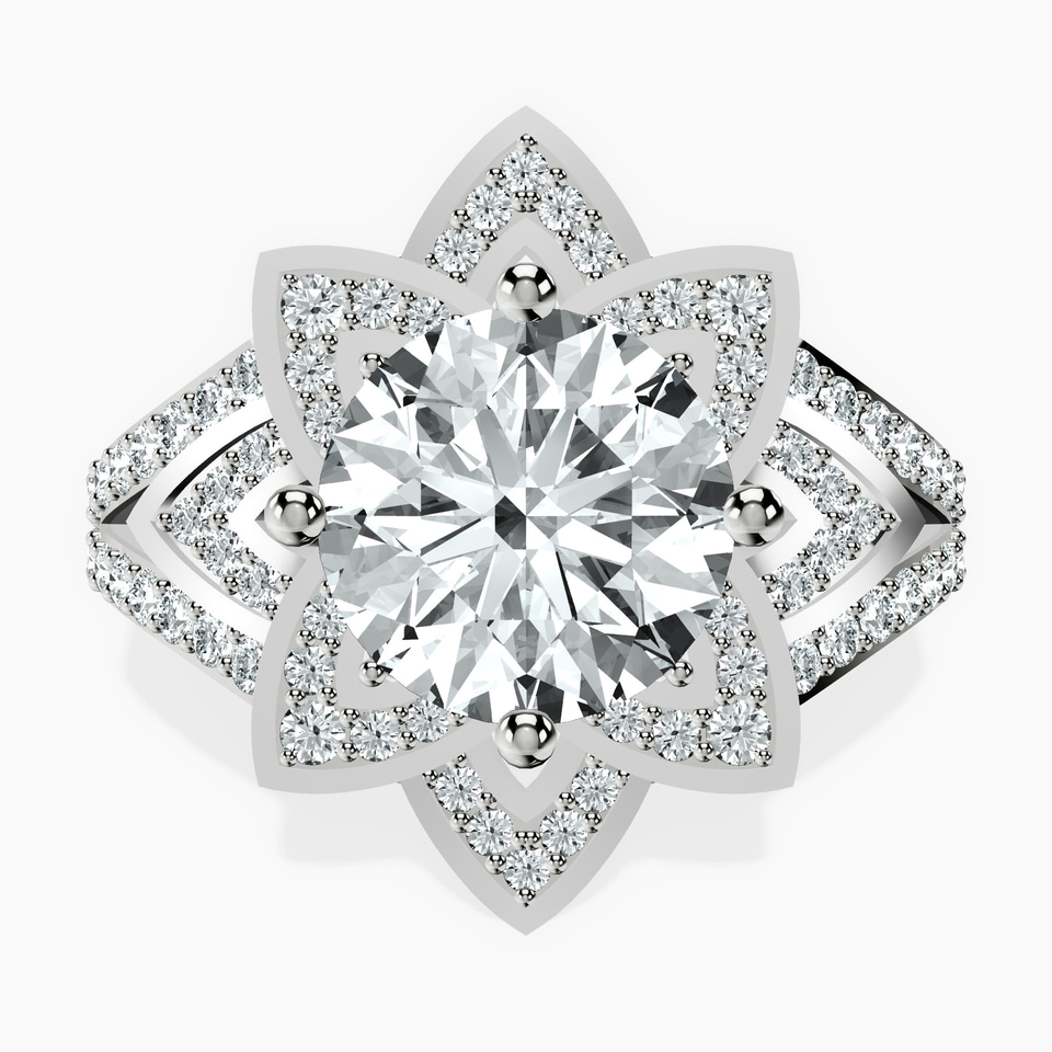 10kt White Gold Indigo Vintage Lab Diamond Ring front image