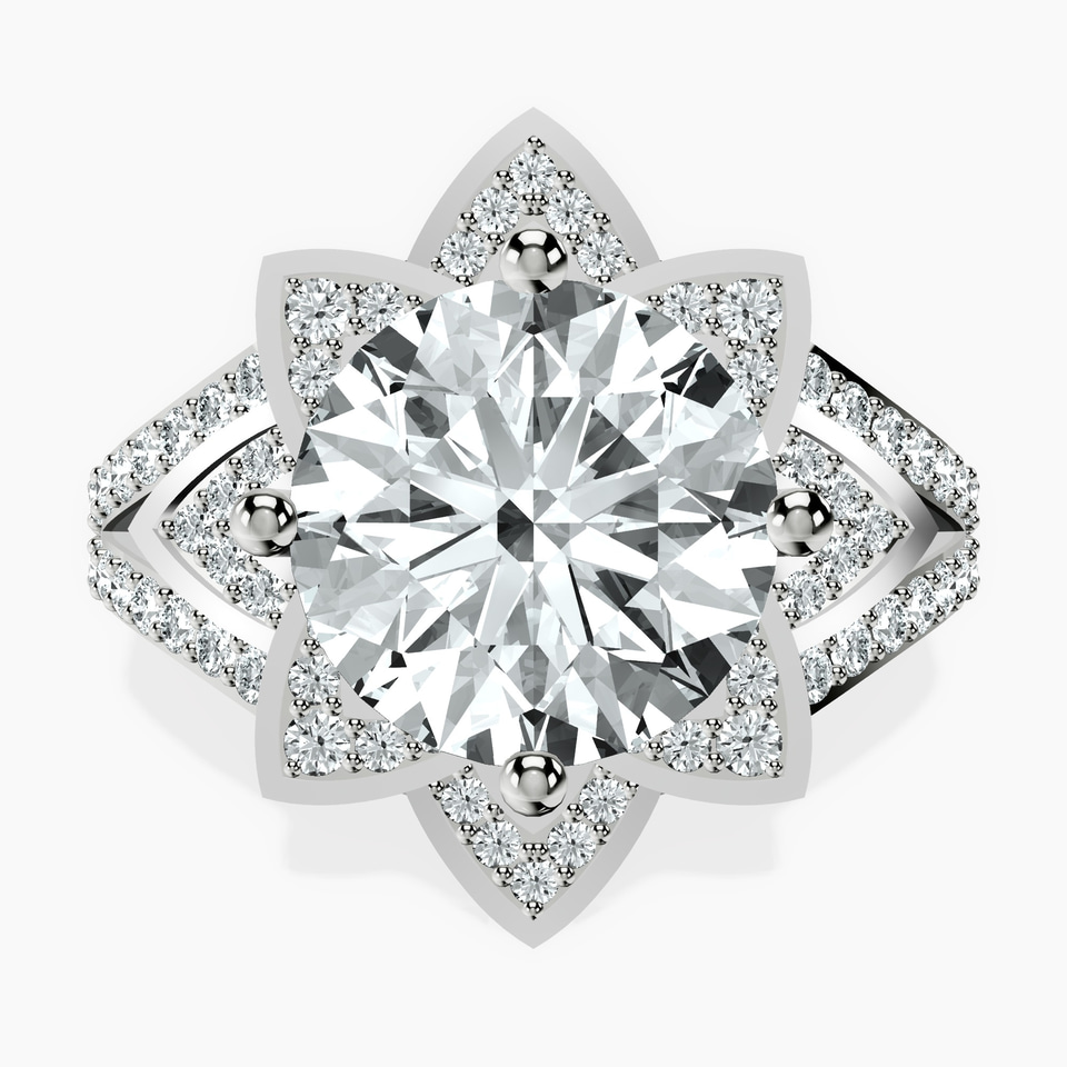 10kt White Gold Indigo Vintage Lab Diamond Ring front image