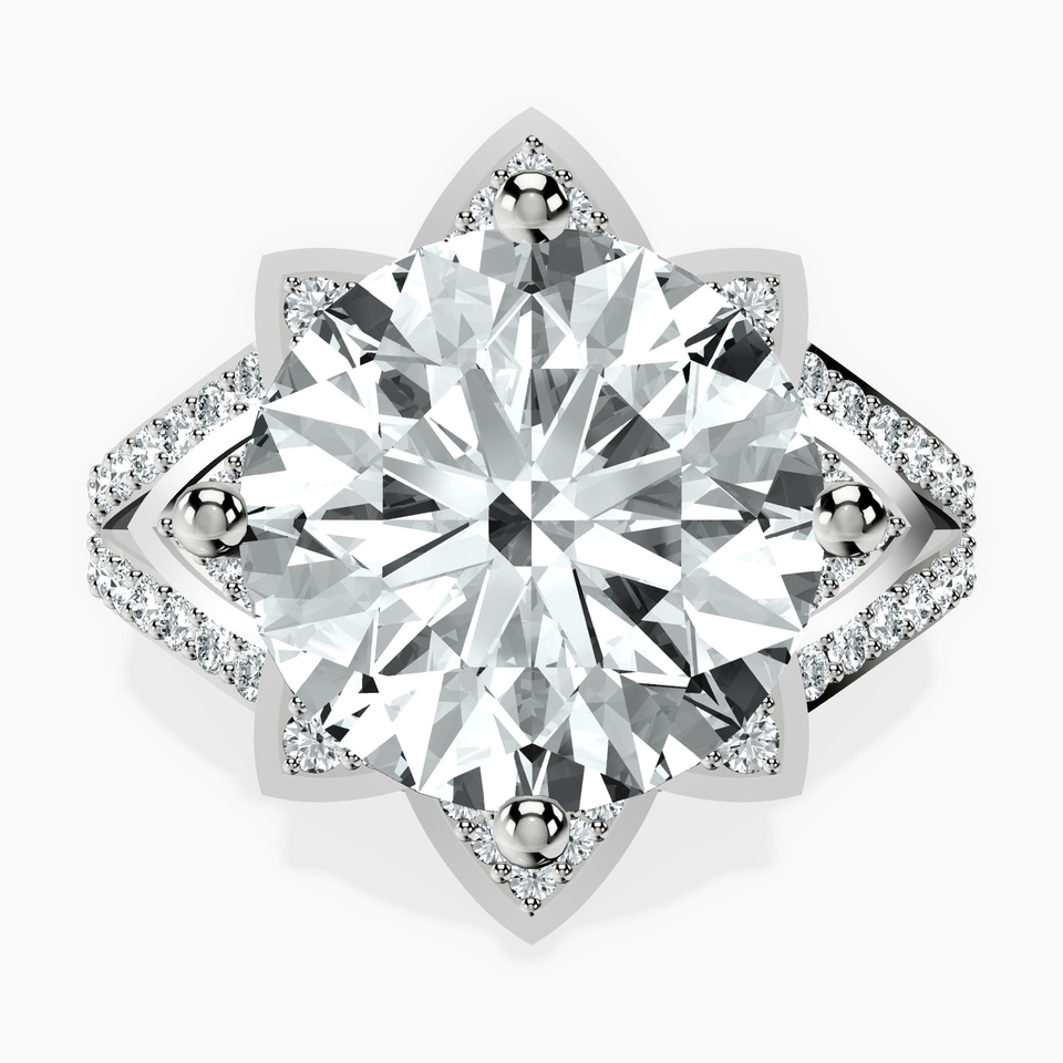 10kt White Gold Indigo Vintage Lab Diamond Ring front image