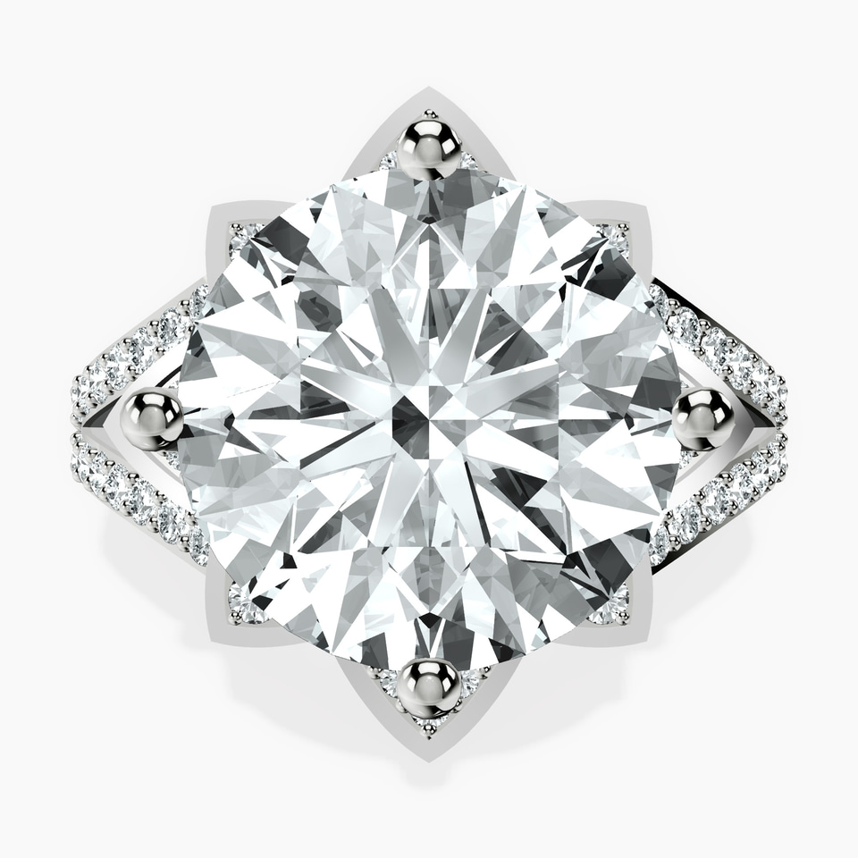 10kt White Gold Indigo Vintage Lab Diamond Ring front image