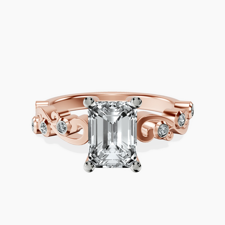 14kt Rose Gold Catrina Cutwork Lab Diamond Ring front image