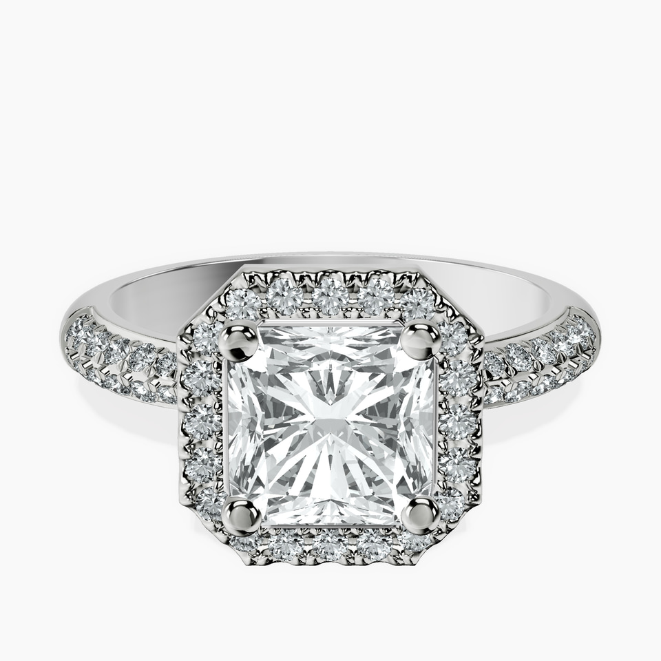 9ct White Gold Kathrine Halo Lab Diamond Ring front image