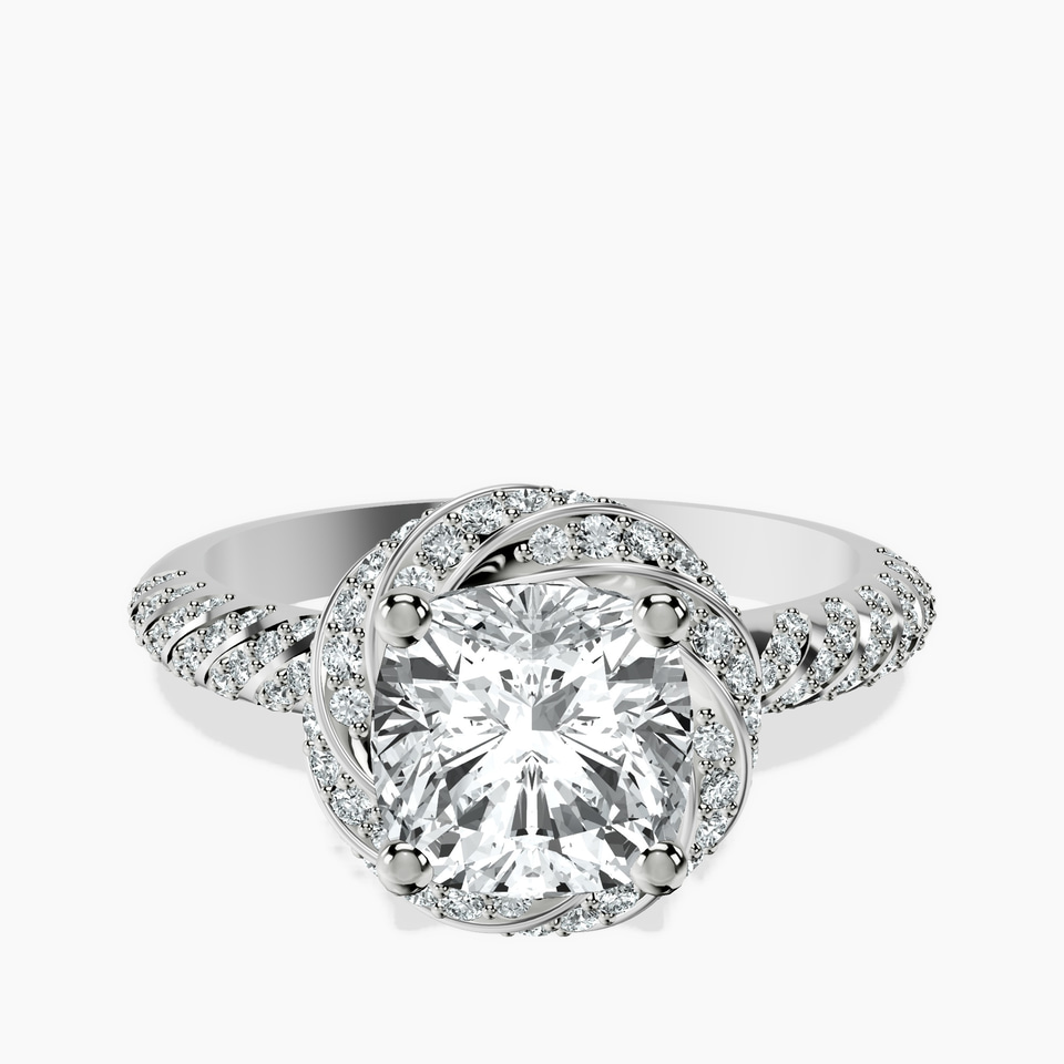 Platinum Entwined Love Halo Lab Diamond Ring front image