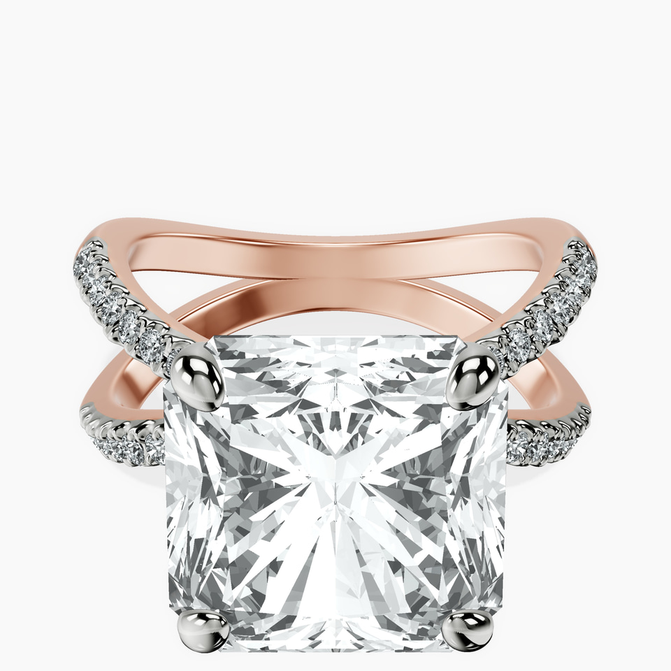 18kt Rose Gold Dakota Criss Cross Lab Diamond Ring front image