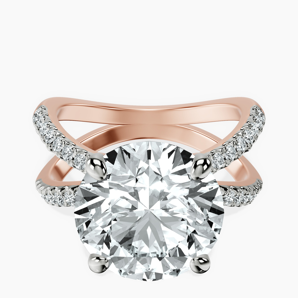 10kt Rose Gold Dakota Criss Cross Lab Diamond Ring front image