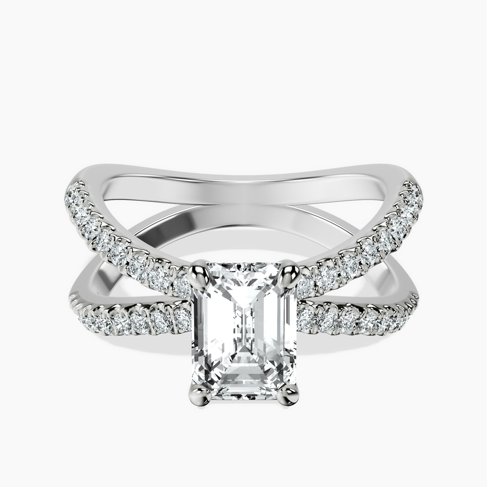 Platinum Dakota Criss Cross Lab Diamond Ring front image