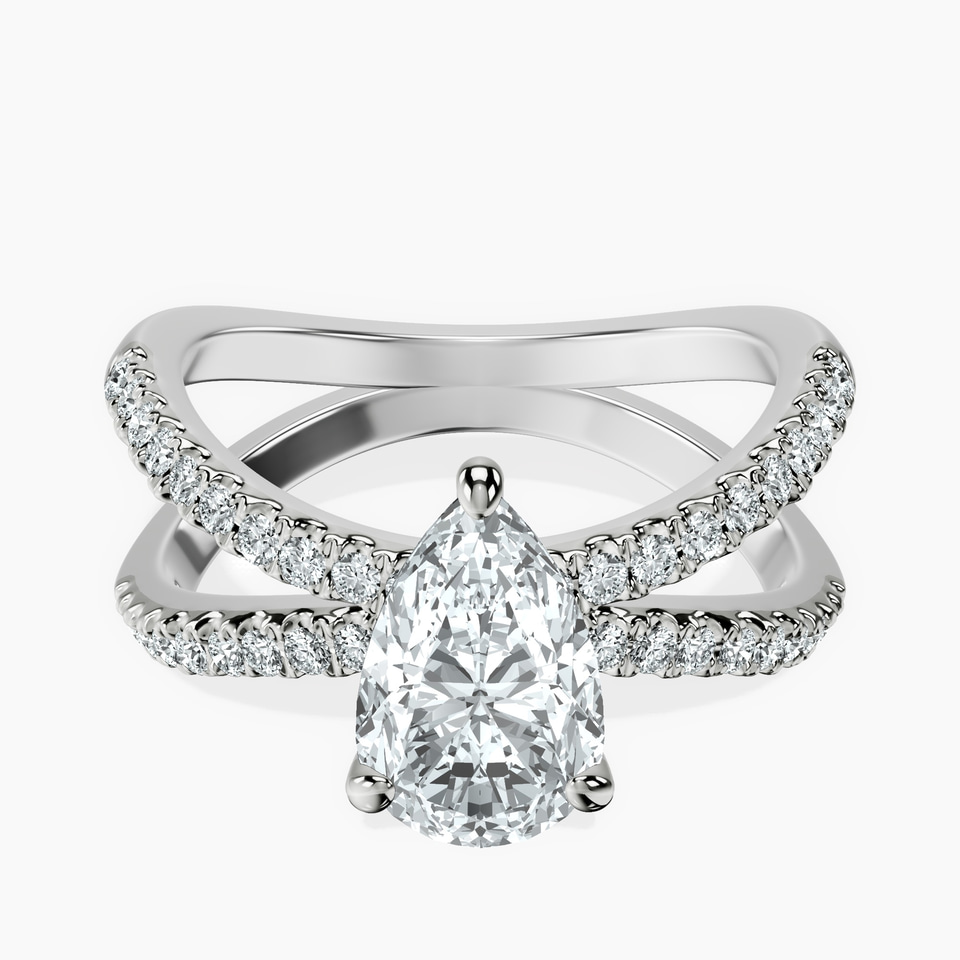 Platinum Dakota Criss Cross Lab Diamond Ring front image
