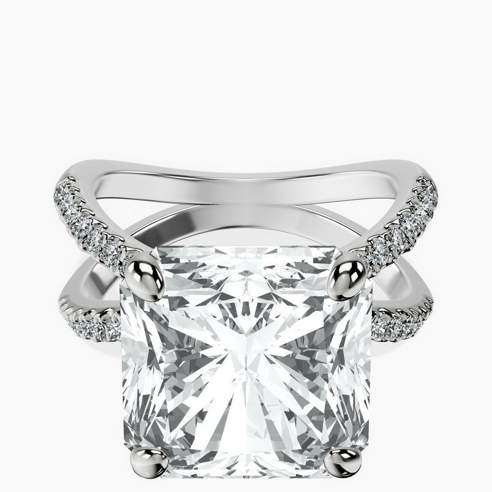 Platinum Dakota Criss Cross Lab Diamond Ring front image