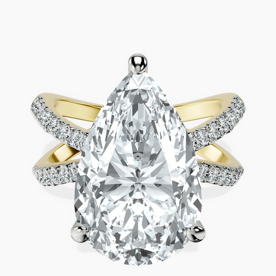 18kt Yellow Gold Dakota Criss Cross Lab Diamond Ring front image