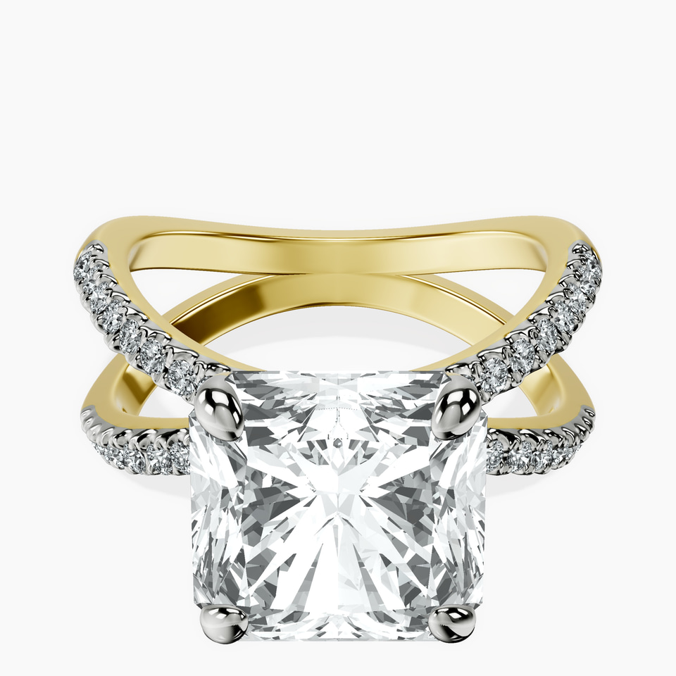 10kt Yellow Gold Dakota Criss Cross Lab Diamond Ring front image