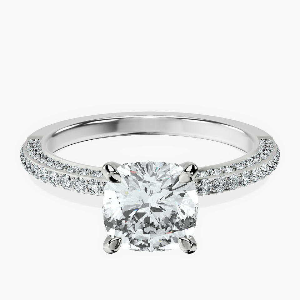 9ct White Gold Grace Micro pavé Eternity Lab Diamond Ring front image