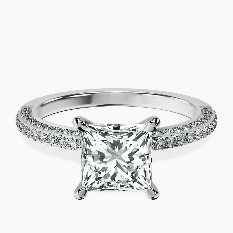 9ct White Gold Grace Micro pavé Eternity Lab Diamond Ring front image