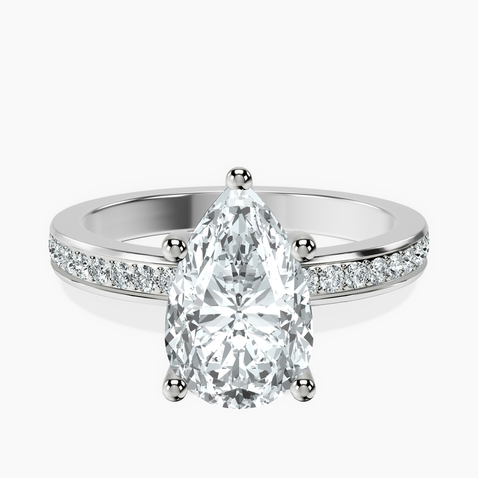 10kt White Gold Charm Of Love Eternity Lab Diamond Ring front image