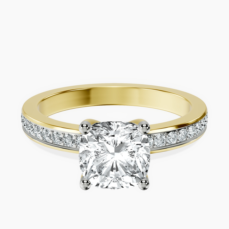 14kt Yellow Gold Charm Of Love Eternity Lab Diamond Ring front image