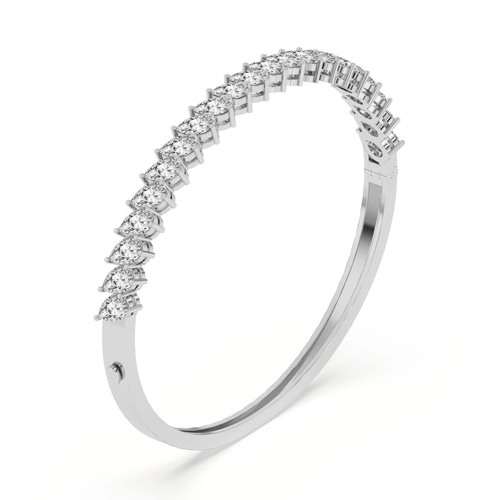 Pear Cascade Lab Diamond Openable Bangle Bracelet left view
