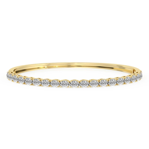 Oval Serenity Lab Diamond Openable Bangle Bracelet front view
