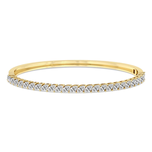 Tear of Light Marquise Lab Diamond Openable Bangle Bracelet front view