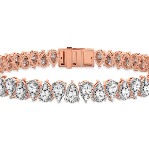 Marion Pear Lab Diamond Tennis Bracelet left view