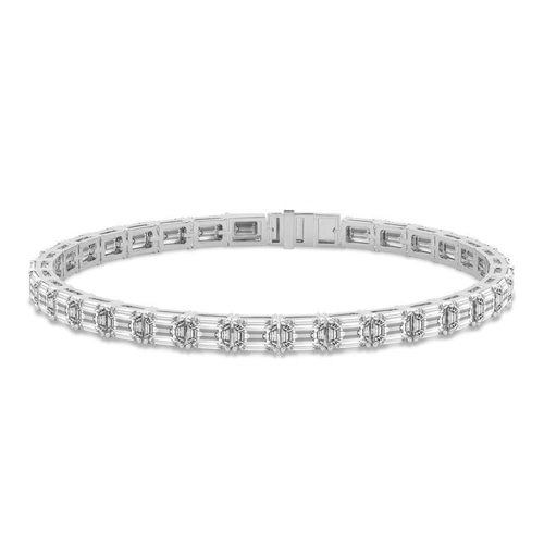 Annette Emerald Lab Diamond Tennis Bracelet front view