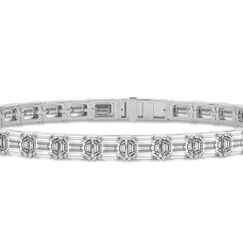 Annette Emerald Lab Diamond Tennis Bracelet left view