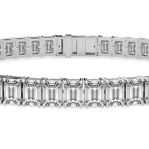 Celine Emerald Lab Diamond Tennis Bracelet left view