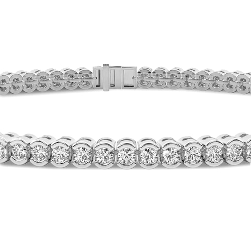 Nemy Half Bezel Round Lab Diamond Tennis Bracelet left view